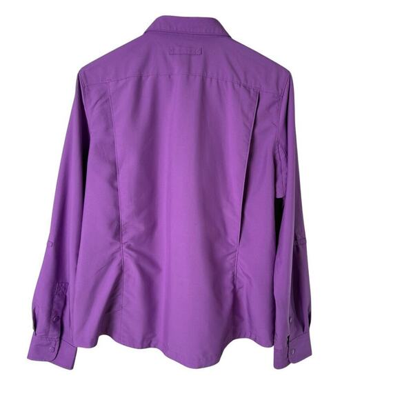 Duluth Trading Co Snap Front Shirt Long Sleeve Vented CoolPlus Outdoors Purple L - Picture 10 of 11